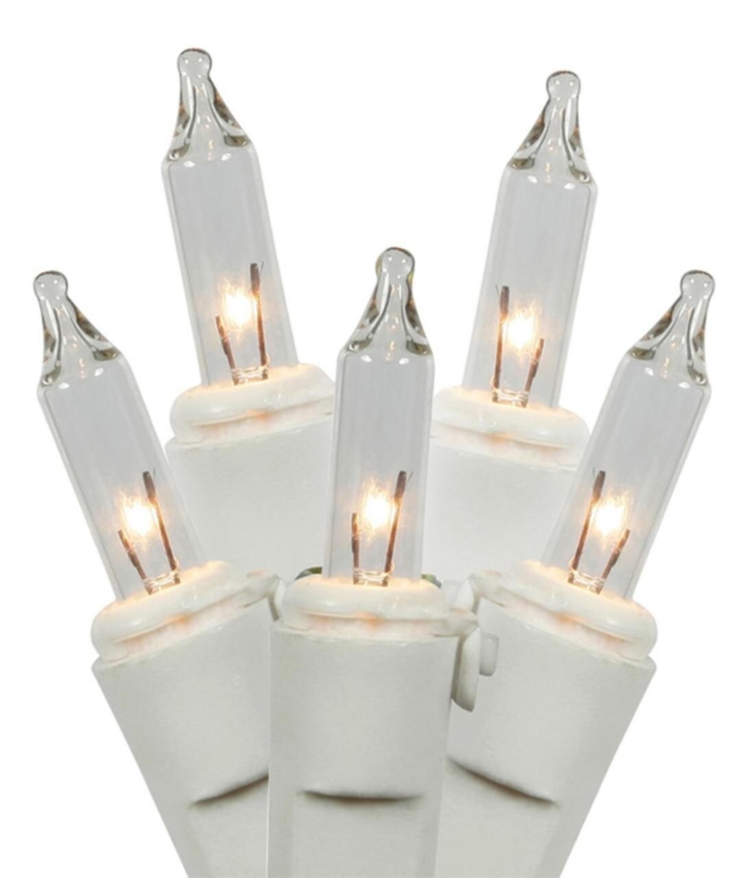 Merry and Light Everglow Mini Christmas Light Set - Clear - 6.1ft White Wire - 140ct